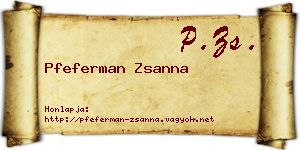 Pfeferman Zsanna névjegykártya